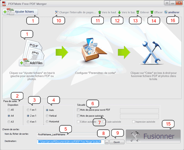  L'interface de PDFMate PDF Merger